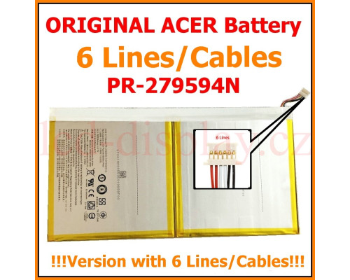 (6pin) B3-A20 / B3-A30 / B3-A32 / B3-A40 / B3-A42 Battery for Acer Iconia Model PR-279594N (1lCP3/95/94-2) 4.2V 6000mAh ((6pin) B3-A20 / B3-A30 / B3-A32 / B3-A40 / B3-A42) by www.lcd-display.cz