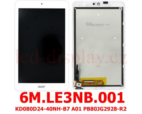 B1-860 Bílý Dotyk + Displej pro ACER ICONIA B1-860 6M.LE3NB.001 Assembly (B1-860) by www.lcd-display.cz