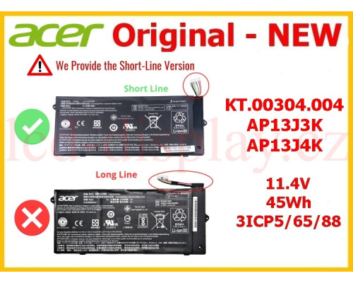 KT.00304.004 AP13J4K ACER BATTERY 11.4V 45Wh CHROMEBOOK CB3-532 N15Q9 3ICP5/65/8 (AP13J4K / KT.00304.004) by www.lcd-display.cz