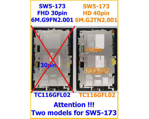 SW5-173 Černý Dotyk + Displej pro Acer Aspire Switch 11 SW5-173  6M.G2TN2.004 Assembly (SW5-173) by www.lcd-display.cz