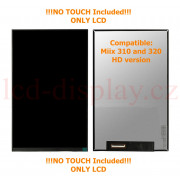 Miix 320 HD Černý LCD Displej pro Lenovo Miix 320-10ICR HD 5D10N89976 Screen