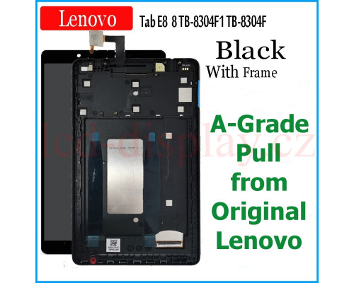 TB-8304 Černý LCD Displej + Dotyk pro Lenovo TAB E8 / TAB 8 (TB-8304F, TB-8304F1) - Type ZA3L Type ZA3W 5D18C10198 5D18C11369 Assembly (TB-8304) by www.lcd-display.cz