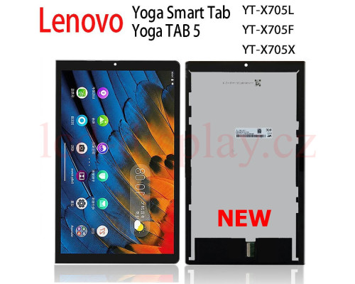 X705 Černý LCD Displej + Dotyk pro Yoga Smart Tab (YT-X705F, YT-X705L, YT-X705X) - Type ZA3V 5D68C15559 Assembly (YT-X705) by www.lcd-display.cz